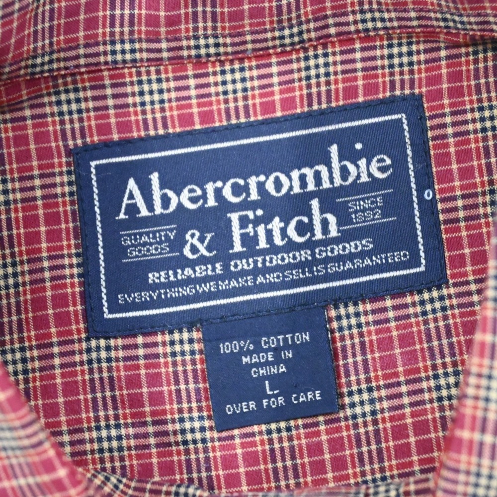 Abercrombie & Fitch Dress Shirt Plaid Long Sleeve Button Up Mens Size Large - Picture 8 of 10
